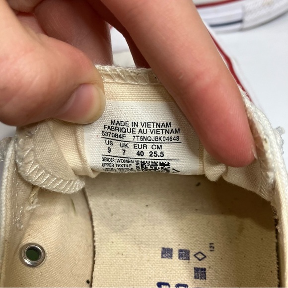 Converse white lace up sneakers women’s size 9 casual skater skateboard canvas - Picture 7 of 7